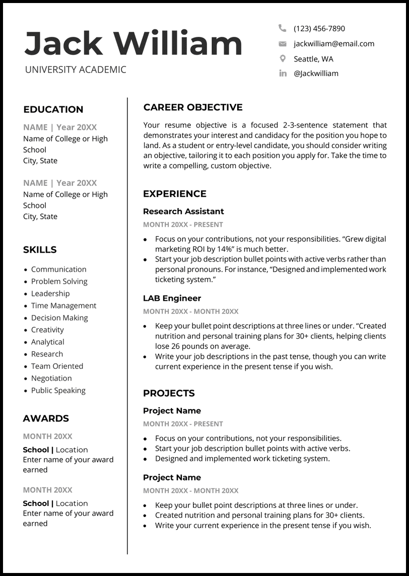 15 Free Resume Templates (Word) Designed for 2023