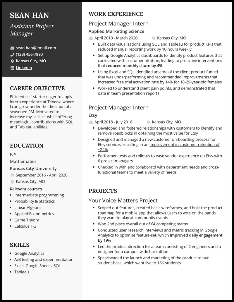 3 Assistant Project Manager Resume Examples for 2023