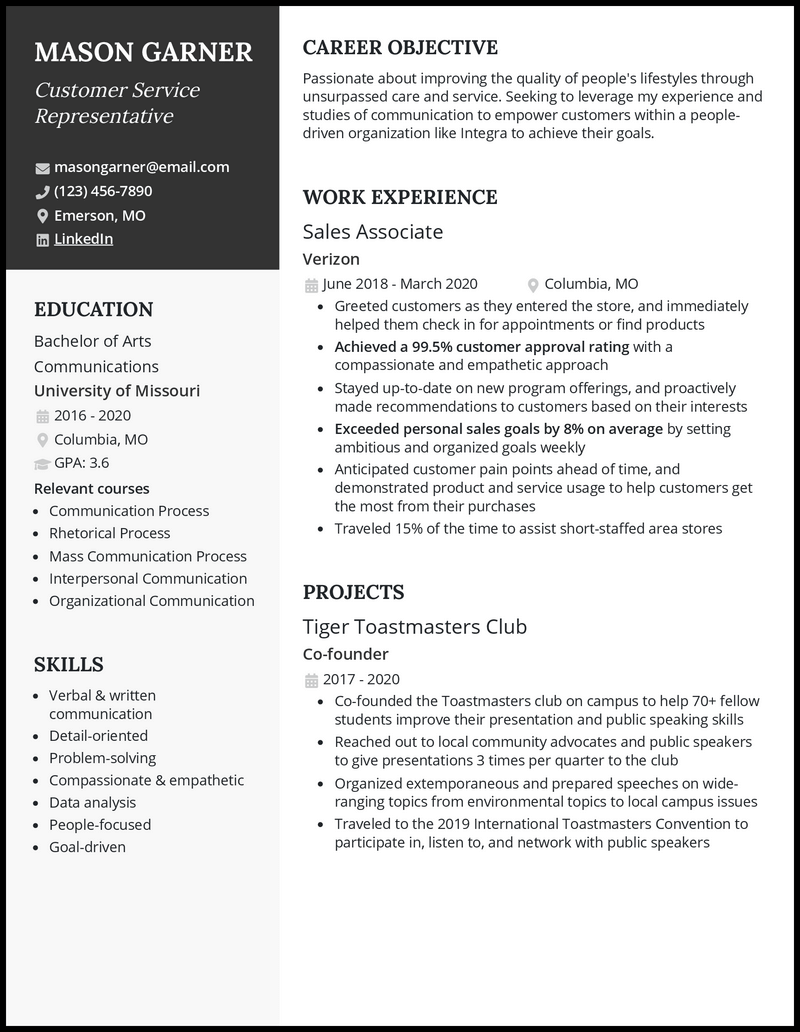 3 Entry Level Customer Service Resume Examples For 2023