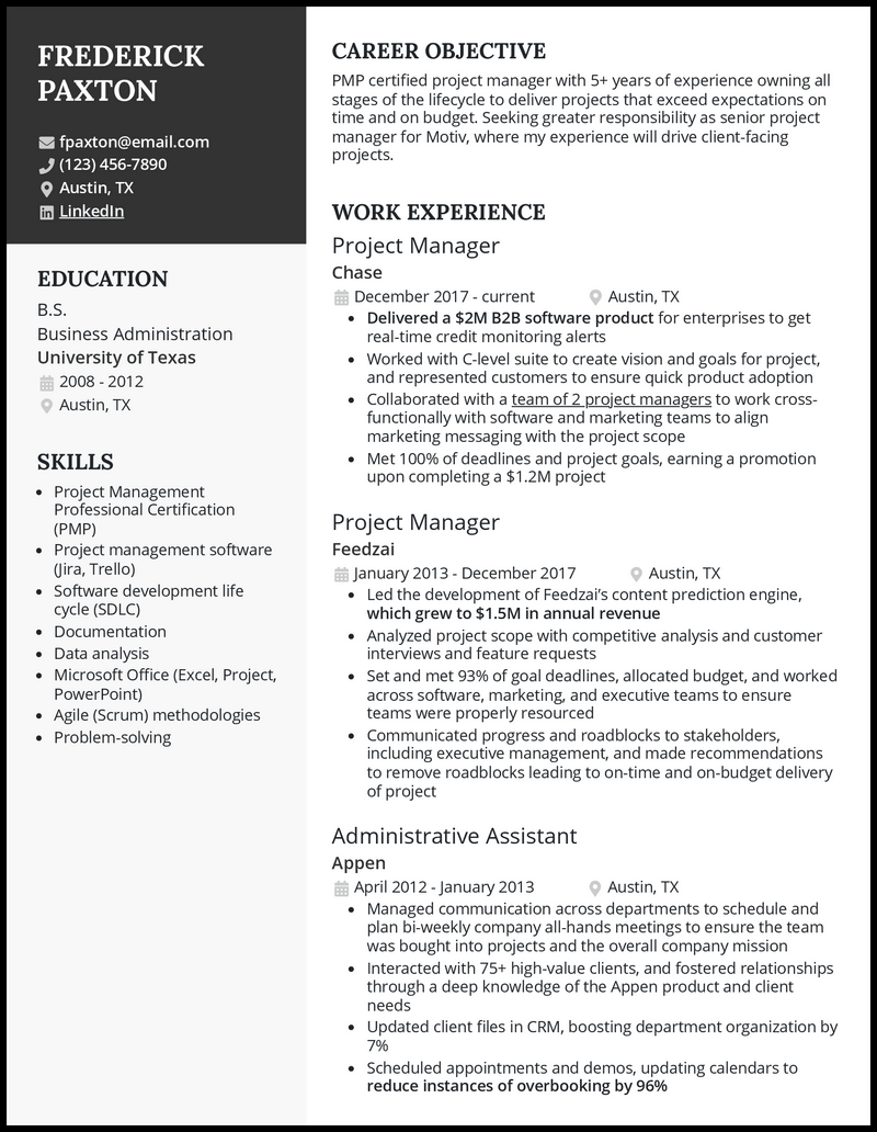 3 Senior Project Manager Resume Examples For 2023