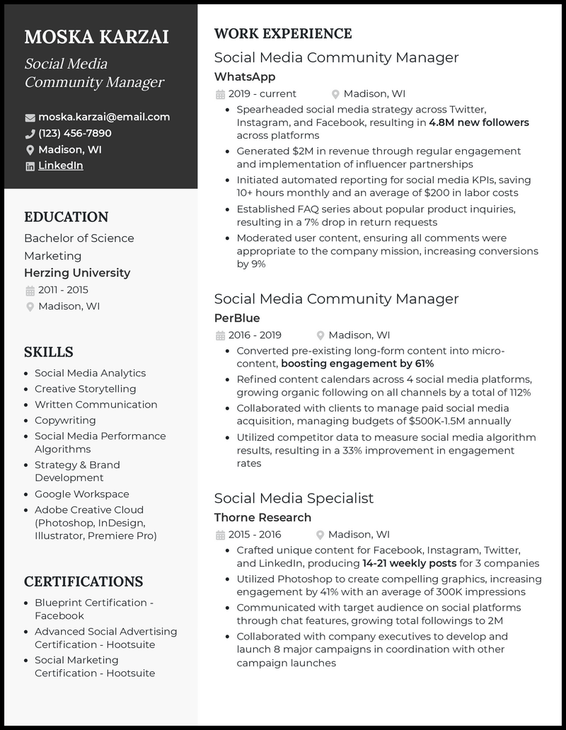 3 Community Manager Resume Examples For 2023