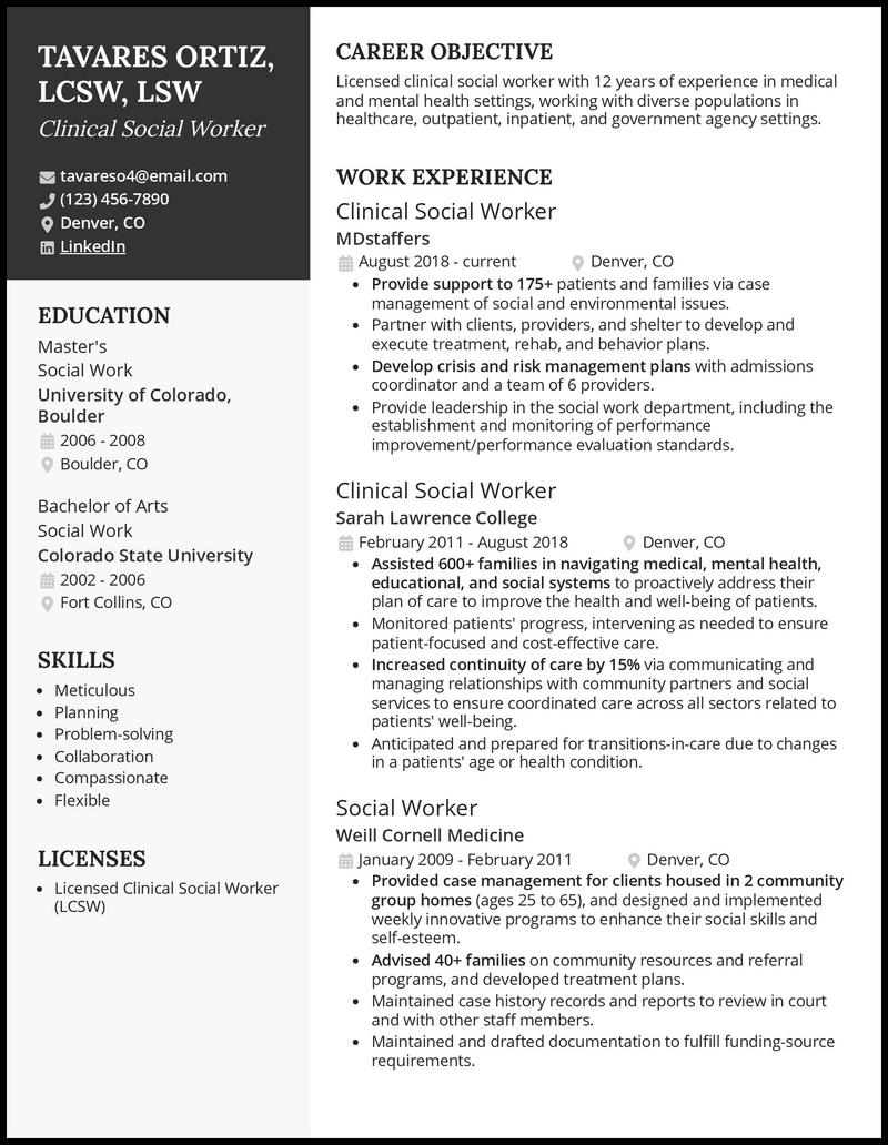 3 Clinical Social Worker Resume Examples For 2023