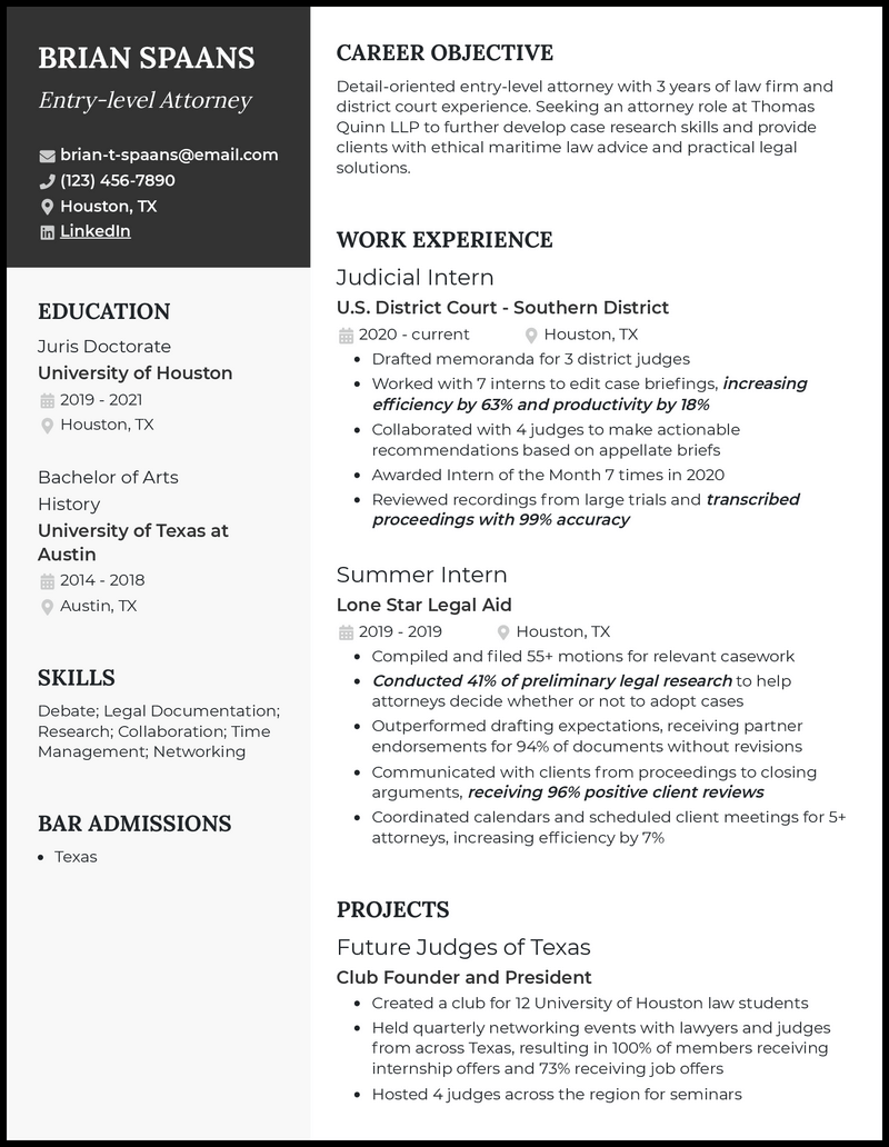 3 Entry-Level Attorney Resume Examples for 2023