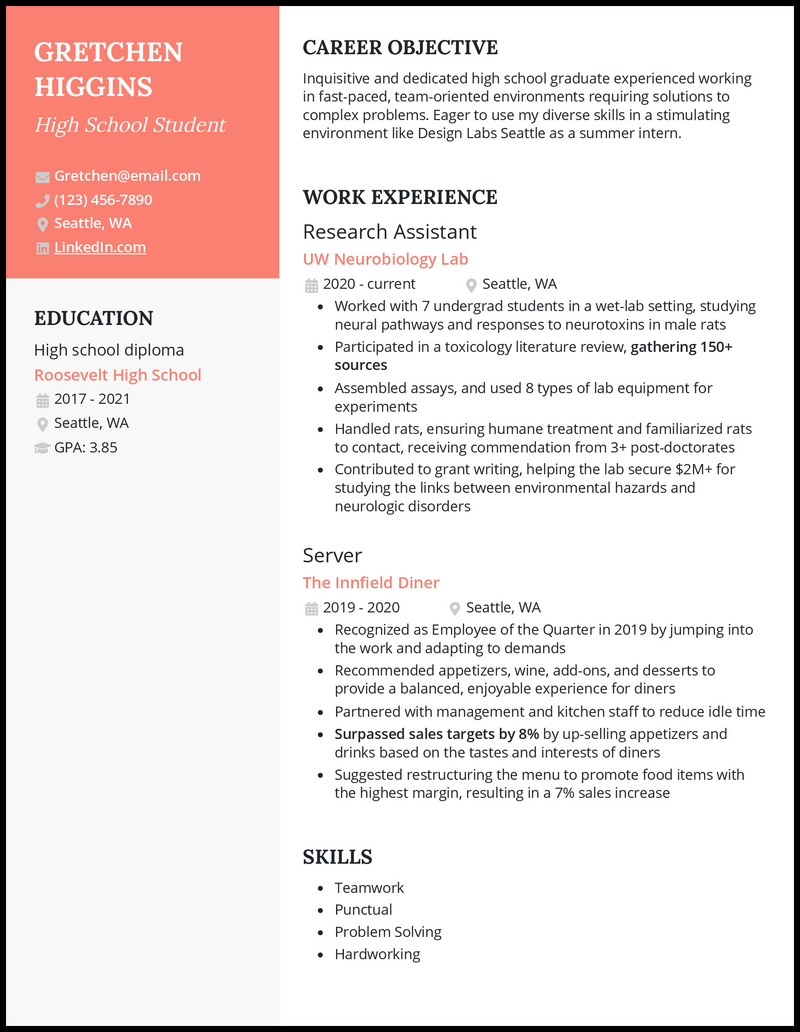 3 High School Student for College Resume Examples For 2023
