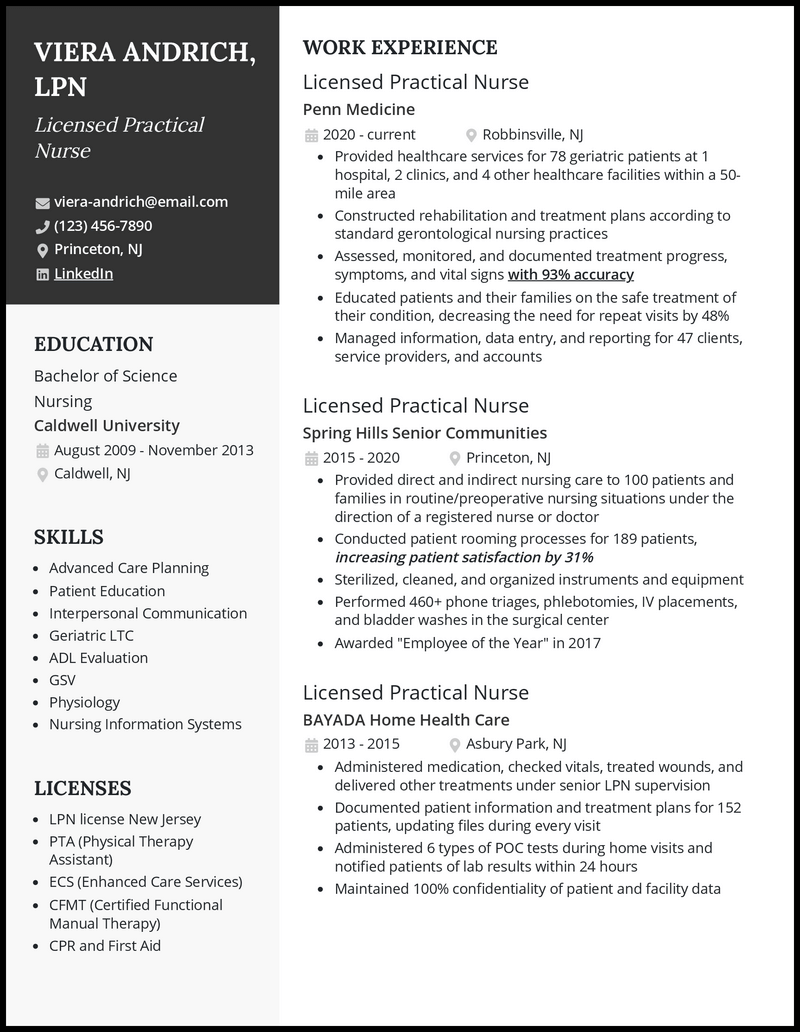 3 LPN Resume Examples For 2023