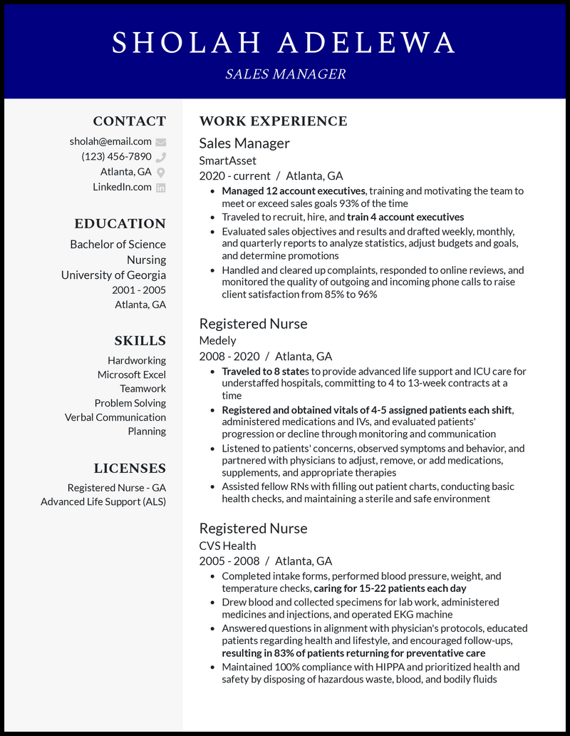 3 RN Career Change Resume Examples For 2023