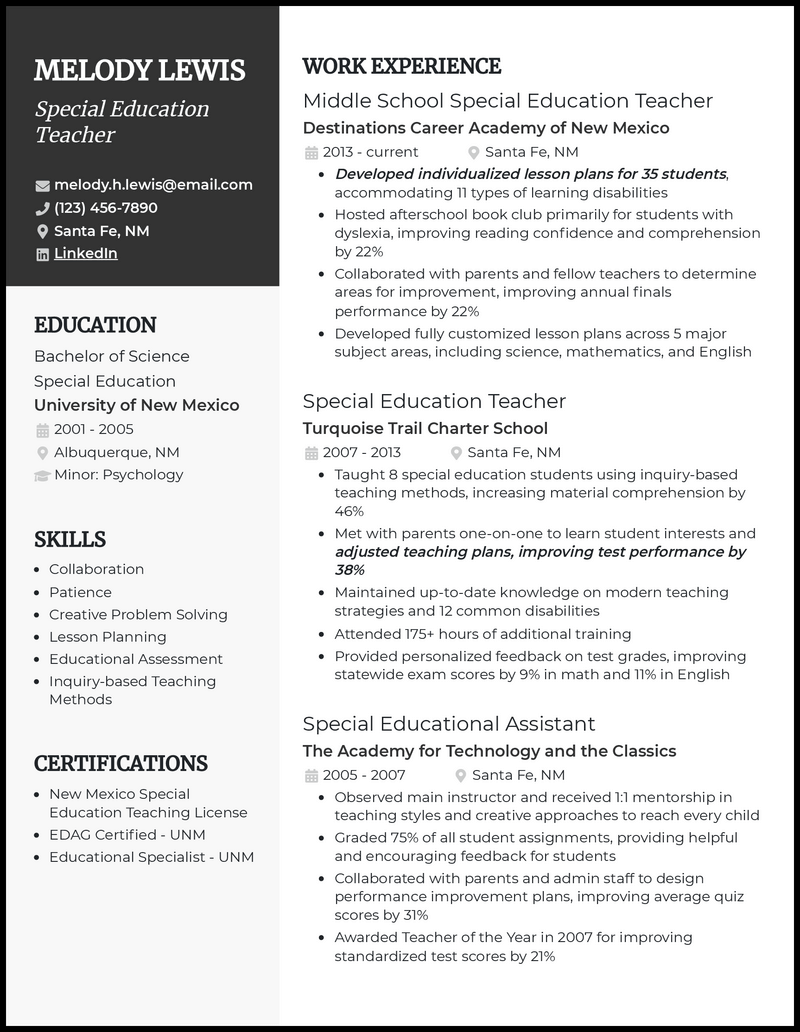 3 Special Education Teacher Resume Examples For 2023