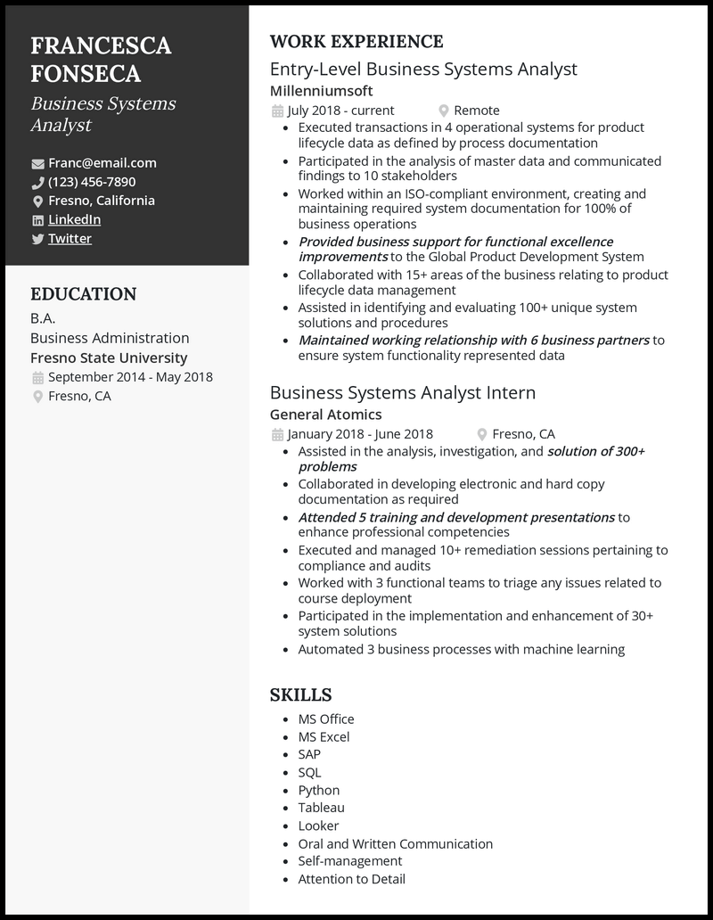 3 System Analyst Resume Examples For 2023