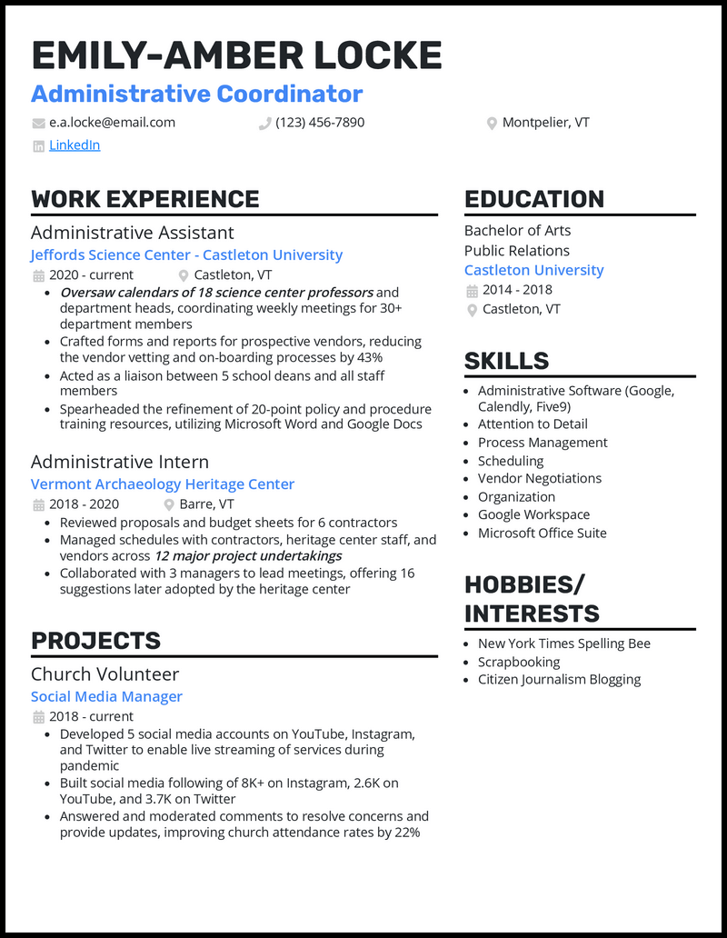 3 Administrative Coordinator Resume Examples for 2023