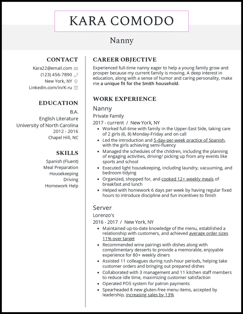 9 Nanny Resume Examples That Work in 2023