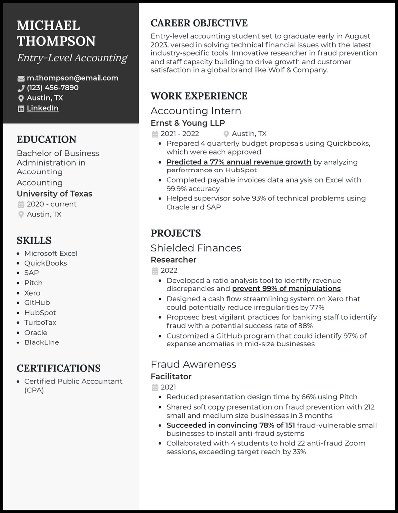 entry level representative resume example